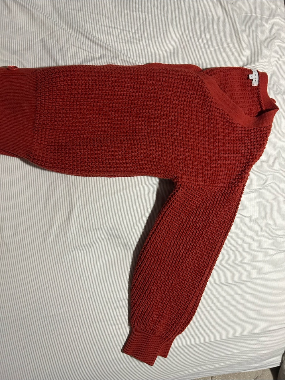 Women's Textured Button-Front Sweater Cardigan - Rust - Picture 3 of 6